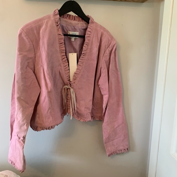 NWT / Alice Blue / XXL / Genuine Leather (Suede) / Cropped Jacket - Picture 3 of 12